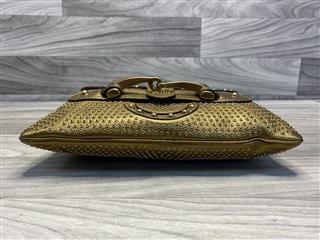 Gucci Studded Leather Shoulder Bag Olive Gold Hardware